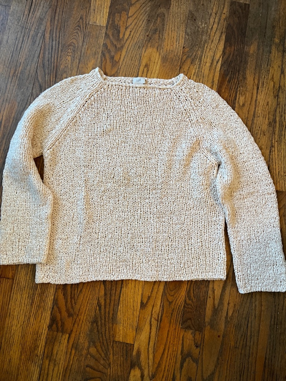 Light Vanilla Chunky Knit Sweater by J.Jill in Summer Weight Knit